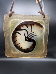 LS Arts Unique Hand-Made Shell Glass Hanging Sun Catcher Plaque 4″ x 4″