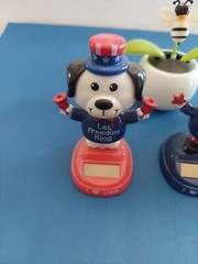 Lot Of 6 Solar Powered Novelty Toys -2 Flowers, Dog, Santa,Uncle Sam & Snowman