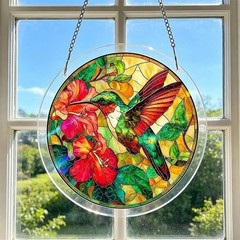 Acrylic Colorful Birds Sun Catcher 2D Flat Puzzle Window Spring Decor Wall