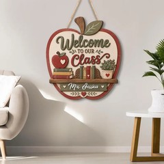 Wall Sign with Rope Custom Teacher Welcome Classroom Decor