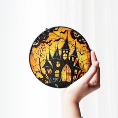 Handcrafted Halloween Suncatcher, Spooky Stained Glass Window Decor, HLW019
