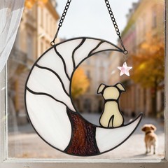 Outdoor Moon & Puppy LED Pendant Lights – Holiday Hanging Decorations for Gifts