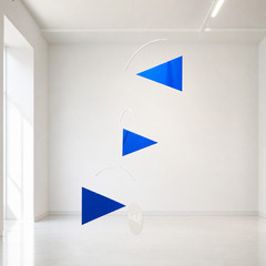 Aero Sails Hanging Mobile | Modern Kinetic Art Sculpture | Minimalist Geometric