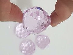 30mm Crystal Ball mauve- suncatcher craft chandelier window hanging prism purple