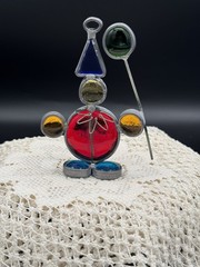 Stained Glass Clown Metal Standing Geometric Shapes Clown Sun Catcher