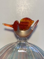 Red Hummingbird Glass Suncatcher Ornament – 2003 Avon Gift Collection 