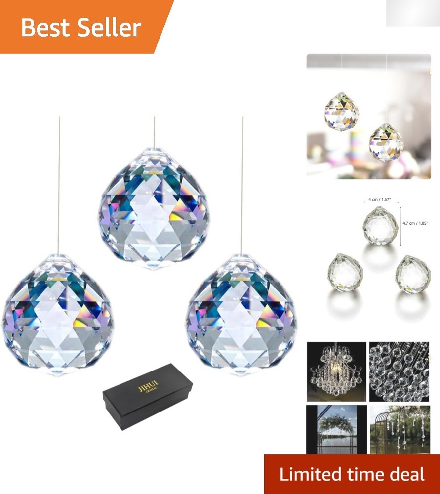 40mm Clear Suncatcher Crystal Ball Prism Pendant – Perfect for Special Occasions