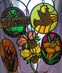 Set Of 5 Stain Glass Sun Catchers
