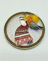 Stained Glass Plastic Tribal Home Décor Hanging Ornament Medallion Colorful