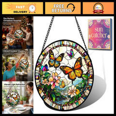 Butterfly Window Sun Catcher – Floral Acrylic Decor for Mother’s Day Gift 6.3