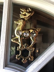 24K Plated Decorated W/ Austria Swarovski Crystal Reindeer Sun catcher VTG