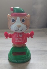 Solar Powered Dancing Toy Bobblehead Christmas Santa Paws Kitty Cat
