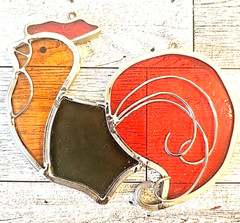 Stained Glass Rooster Sun Catcher 4.5 Inch wide