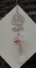 Woodstock Rainbow Makers Austrian Crystal Fantasy Rose Suncatcher NWT