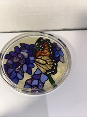 Vintage Joan Baker Designs Stained Glass Monarch Butterfly Wings Set Of 4 Boxed