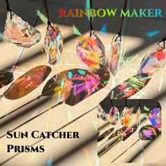 5Pcs 3-Inch Crystal Sun Catcher Prisms for Windows Garden Patio,Ab Colored Hangi