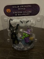 SOLAR DANCING SWINGING HALLOWEEN WITCH MOON CASTLE BOBBLE HEAD SUN CATCHER 2017