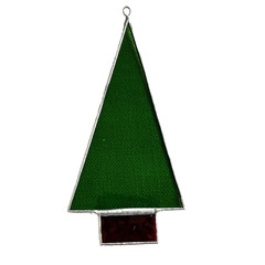 Leaded Stained Glass Tree Window Suncatcher Forest Christmas Cottage Evergreen
