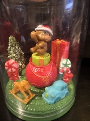 Solar Christmas fluttering bear presents rocking horse toy car red bag tree