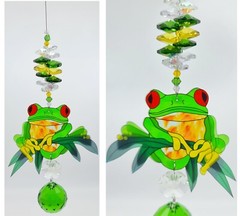Tree Frog Crystal Suncatcher, sun catcher window hanging gift for her mum mom