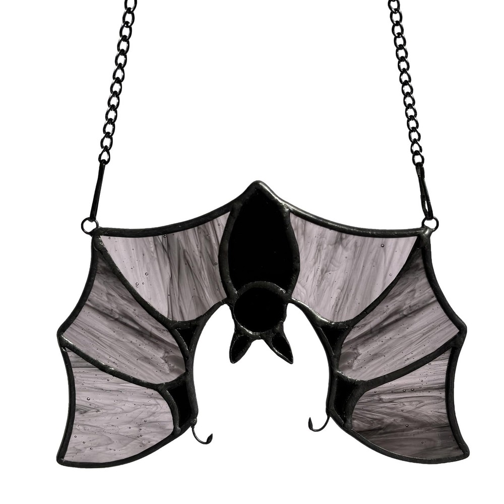 Gothic Bat Stained Glass Suncatcher for Halloween Home Decor & Gifts