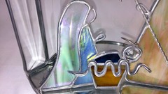 Vintage Nativity Scene Mary Joseph Baby Jesus Suncatcher Stained Glass