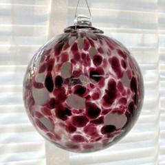 Hanging Glass Ball 4″ Clear Glass with Purple and White Specks (1) HGB20