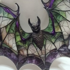 Multi-Color-Colorful Acrylic Exotic Purple Bat 8″X8″ 2D Sun catcher w/Chain