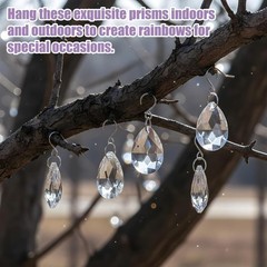 Clear Crystal Teardrop Suncatcher 10pcs with Hooks for Weddings and Parties