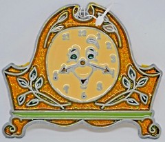 “Gold Father Time” ~ Suncatcher Stained Glass/Acrylic/Metal ~ 4″ ~ NEW