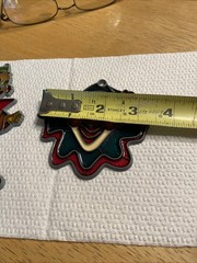 Pair Stained Glass Suncatcher Window Hanging Clowns Multi Colored