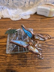 Small Stained Glass Butterfly Suncatcher With Copper Wiring Welcome Sign