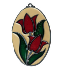 Sun Catcher Red Tulips flowers floral
