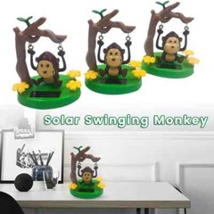 Car Solar Power Monkey Ornament Swinging Animated Bobble Dancer Toy Car Decor