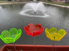 Suncatcher Tulip Set of (3) 4″ x 2½” Solar Neon Fluorescent Red,Yellow, Green