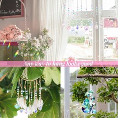 9 Pieces Sun Catchers Indoor Window Suncatcher Crystals Prisms with Chain Pen…