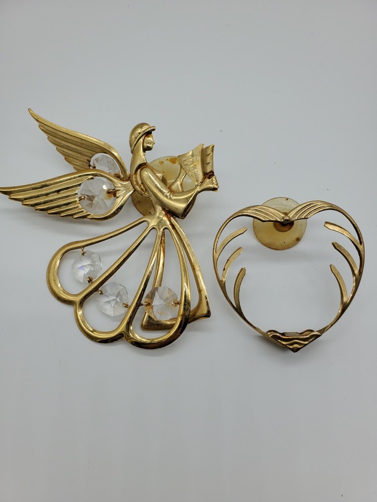 Kitschy Brass Suncatchers Estate Finds Angel Hearts Paint Them! B69 A
