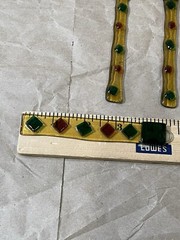6 fused art glass Stick suncatchers Yellow Green Orange Handmade Ornaments Decor