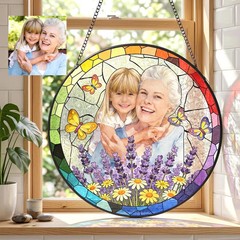 Custom Grandma Portrait Stained Glass Suncatcher