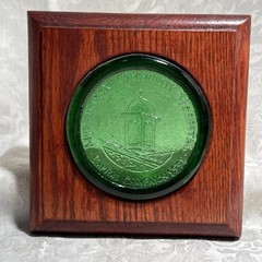 Art Glass GREEN Monadnock Hospital 1991 Capital Campaign Sun Catcher Framed