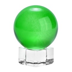 40mm/1.6 Inch K9 Crystal Glass Ball with Stand Solid Crystal Ball [Green]
