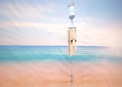 Hanging Bamboo Seahorse Windchime (1 Chime approx. 34 x 3.5 inches)