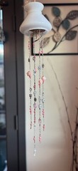 Panda Pink Lamp Shade Sun Catcher Wind Chime Decor Sliver Chain Roses