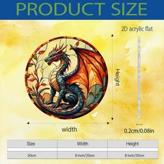 Colorful Dragon Acrylic Suncatcher Fantasy Theme Home Window Hanging Decoration