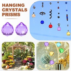 6-Pack Crystal Ball Prisms, 33.5mm/1.32 Inch Pendant Hanging [Purple]