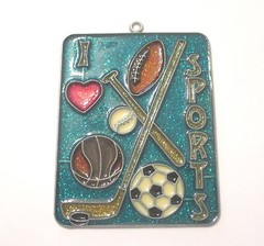 I LOVE SPORTS SUNCATCHER (SOCCER FOOTBALL BASEBALL HOCKEY SUNCATCHERS)