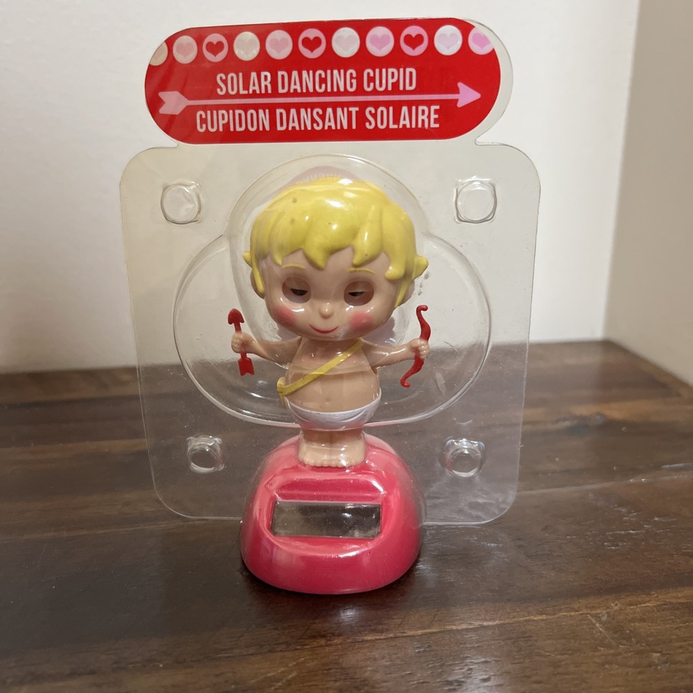 *NEW IN PACKAGING*SOLAR POWERED DANCING CUPID BOBBLE HEAD VALENTINES DAY ANGEL