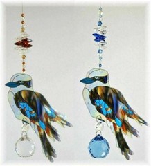 Kookaburra / Rainbow Bird Suncatchers, Crystal Suncatcher Gift, window hanging