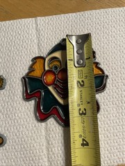 Pair Stained Glass Suncatcher Window Hanging Clowns Multi Colored