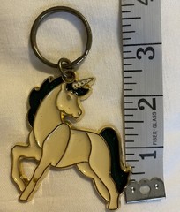 Vtg Unicorn Horse Suncatcher Imitation Stained Glass Window Keychain